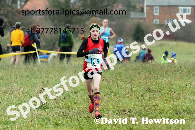 Girls under-13s, 2021 North Eastern Cross Country Championships, Sedgefield. Photo: David T. Hewitson/Sports for All Pics